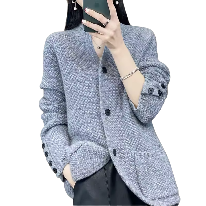 Dames Cardigan met Knopenlijst voor Dagelijks Gebruik