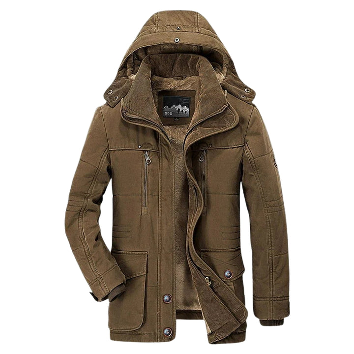 Heren winterjas met capuchon en voering