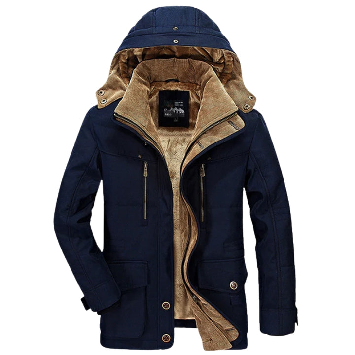Heren winterjas met capuchon en voering
