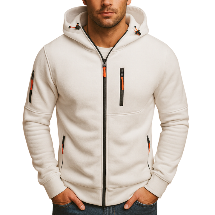 Heren hoodie met ritssluiting en verstelbare capuchon voor herfst en winter