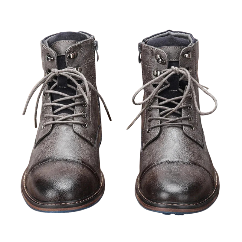 Klassieke enkelhoge laarzen met gestikte bovenkant en zool