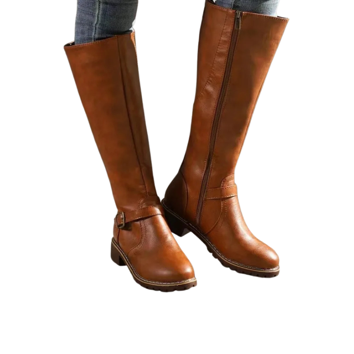 Dames hoge laarzen met gesp voor dagelijks gebruik in de herfst en winter