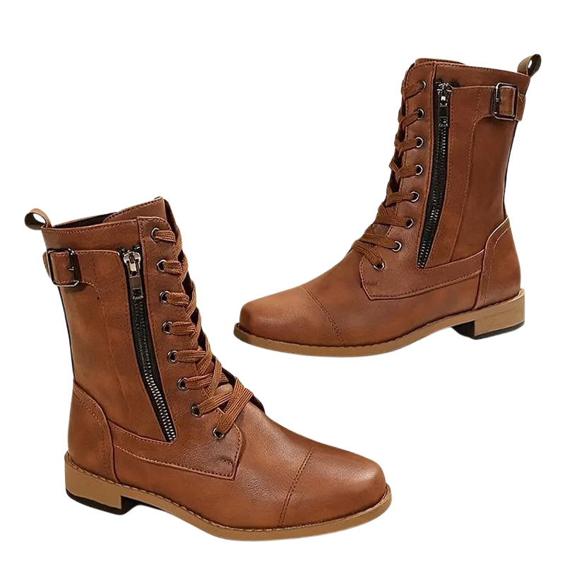 Enkellaarsjes met zijrits en verstevigde zool