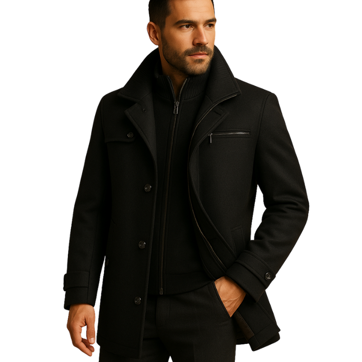 Heren winterjas met verstelbare manchetten voor koud weer