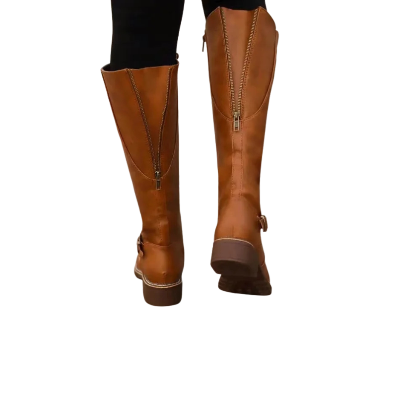 Dames hoge laarzen met gesp voor dagelijks gebruik in de herfst en winter