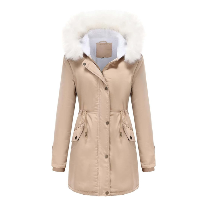 Dames winterjas met capuchon en knoopsluiting voor koud weer