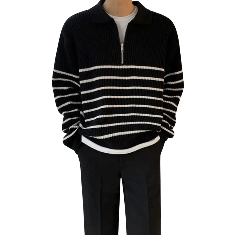 Heren gebreide trui met kwart ritssluiting ontworpen voor dagelijks gebruik in de herfst en winter
