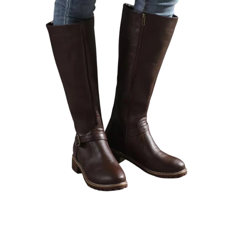 Dames hoge laarzen met gesp voor dagelijks gebruik in de herfst en winter