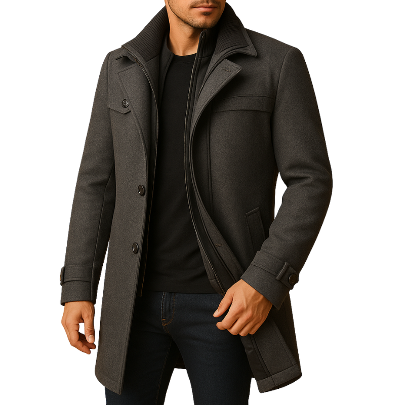 Heren winterjas met verstelbare manchetten voor koud weer