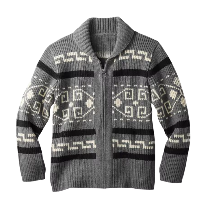 Gebreid herenvest met ritssluiting en kraag voor seizoenslagen