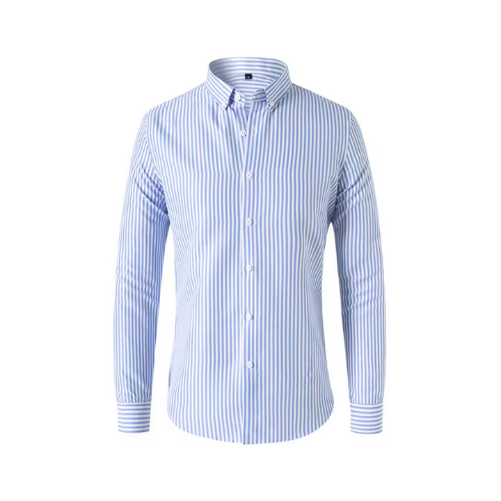 Heren overhemd met lange mouwen en strepen voor dagelijks en zakelijk gebruik in de herfst
