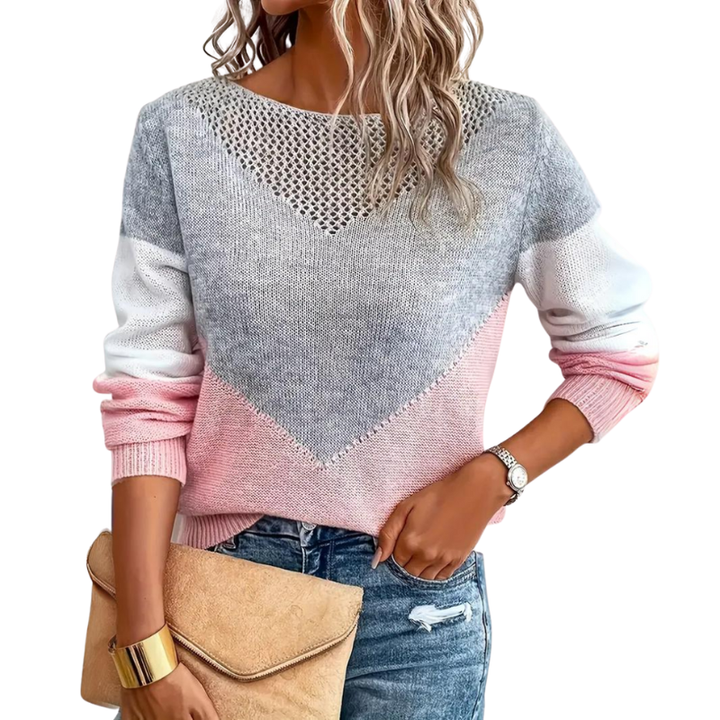 Trui met patroonafwerking en standaard pasvorm