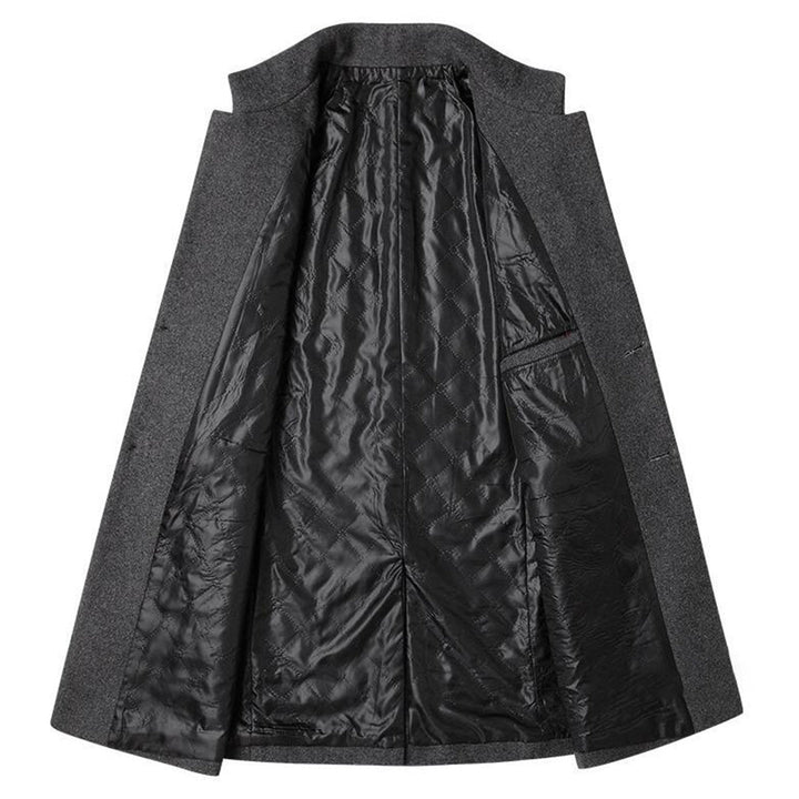 Lange jas met knoopsluiting en rechte snit