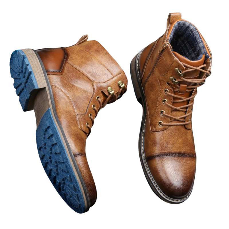 Klassieke enkelhoge laarzen met gestikte bovenkant en zool