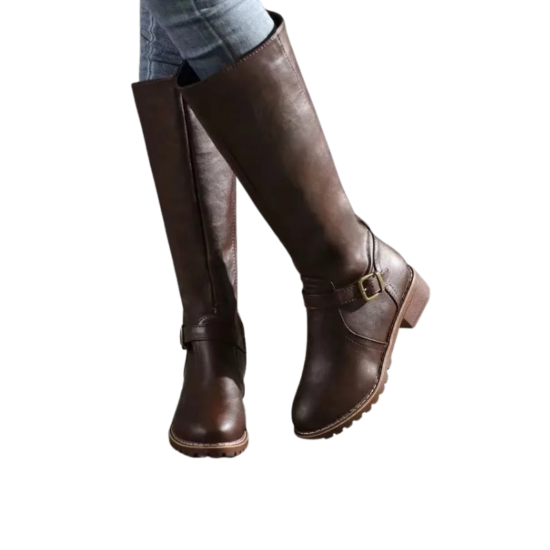 Dames hoge laarzen met gesp voor dagelijks gebruik in de herfst en winter