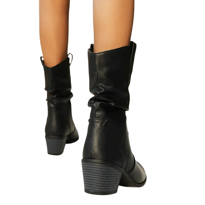 Dames lange laarzen met vouwontwerp voor herfst en winter