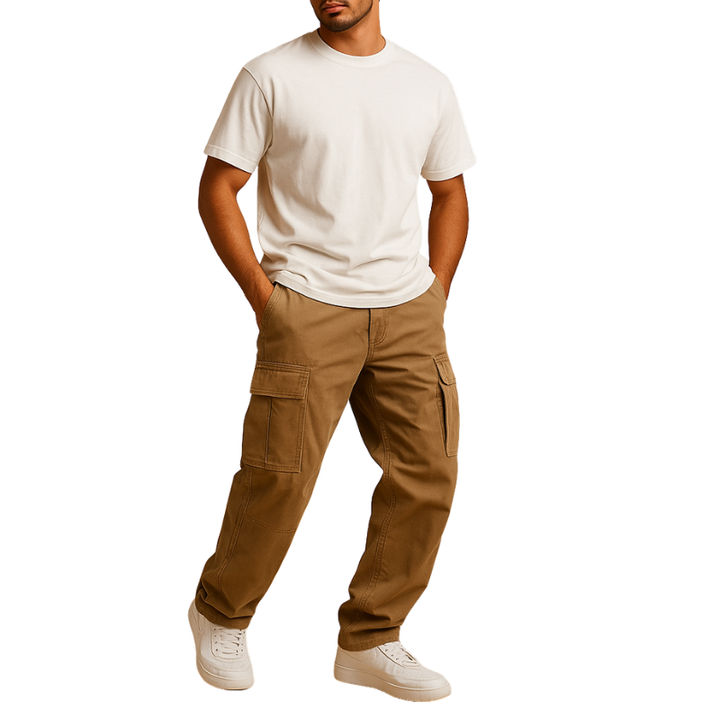 Heren cargobroek met zijzakken voor dagelijks en werkgebruik