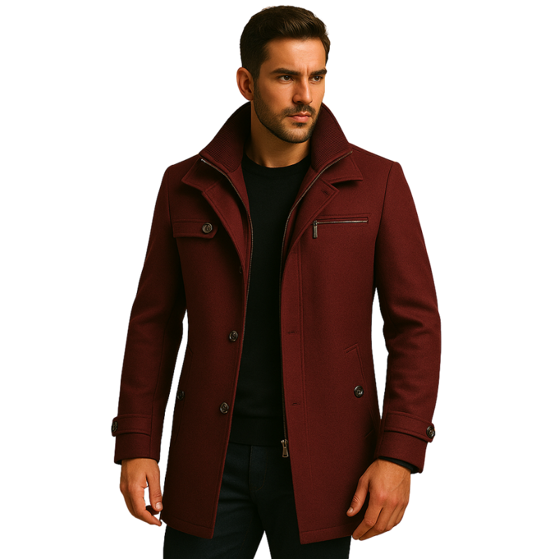 Heren winterjas met verstelbare manchetten voor koud weer