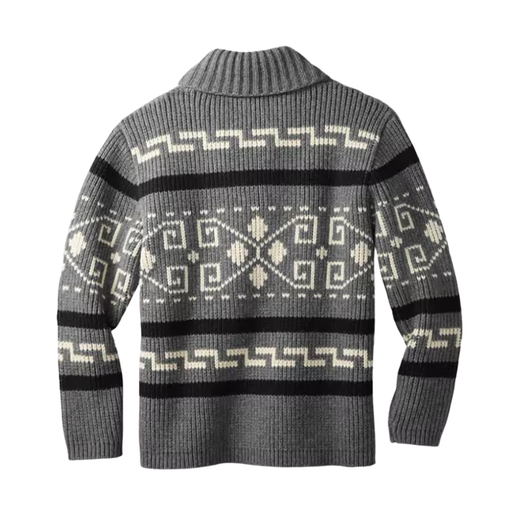 Gebreid herenvest met ritssluiting en kraag voor seizoenslagen