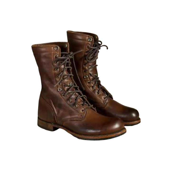 Dames veterlaarzen met kraag voor herfstgebruik