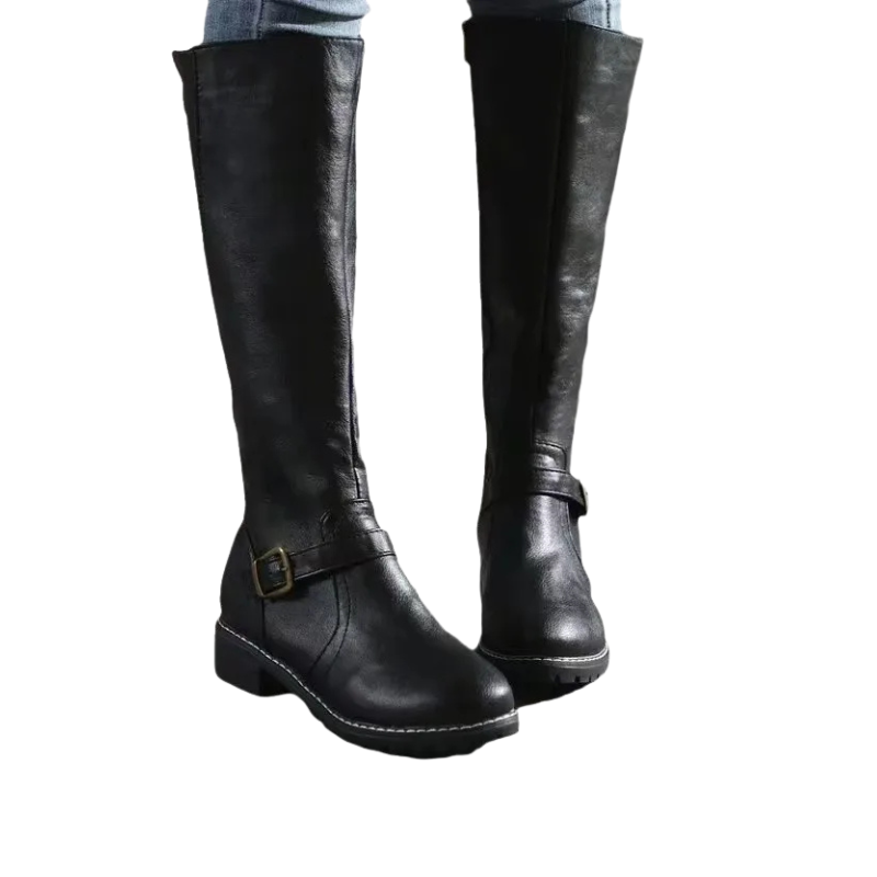 Dames hoge laarzen met gesp voor dagelijks gebruik in de herfst en winter