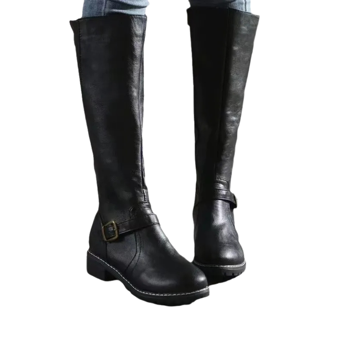 Dames hoge laarzen met gesp voor dagelijks gebruik in de herfst en winter