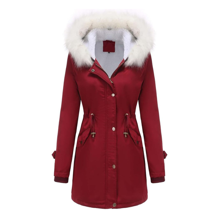 Dames winterjas met capuchon en knoopsluiting voor koud weer