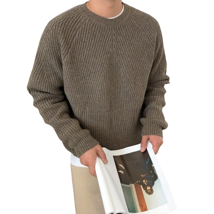 Heren geribde trui voor dagelijks gebruik in de herfst en winter