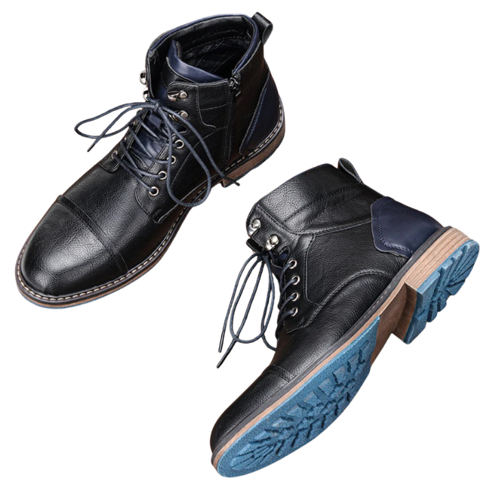 Klassieke enkelhoge laarzen met gestikte bovenkant en zool