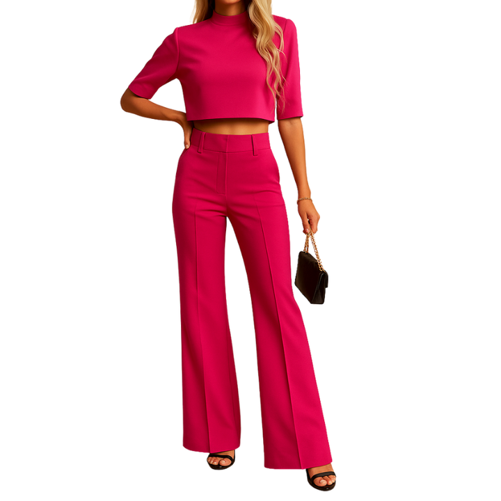 Dames twee-delige herfstset met top en broek voor dagelijks gebruik