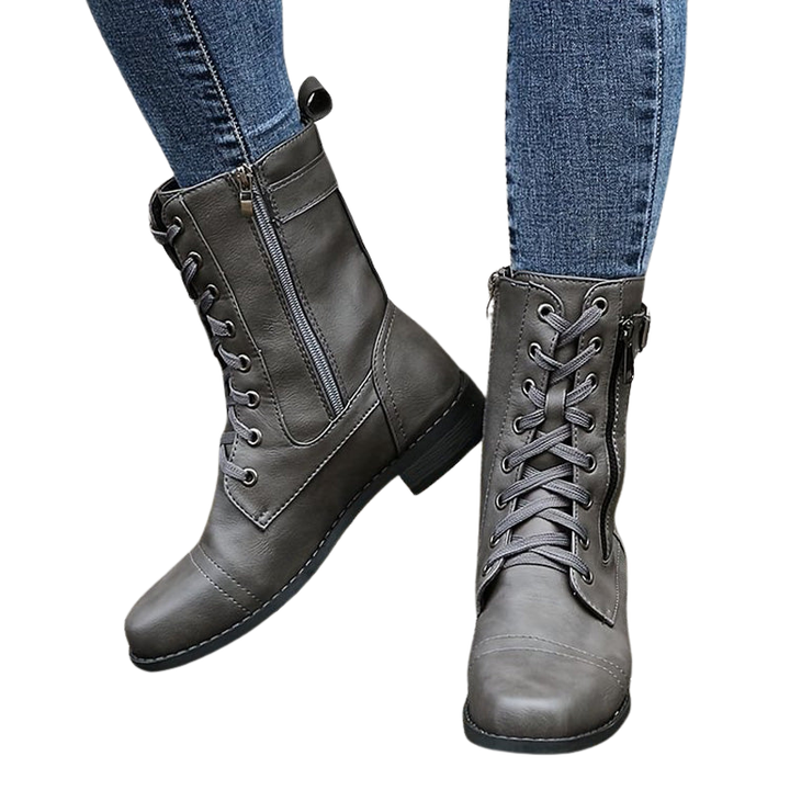 Enkellaarsjes met zijrits en verstevigde zool