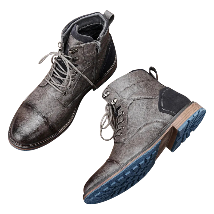 Klassieke enkelhoge laarzen met gestikte bovenkant en zool