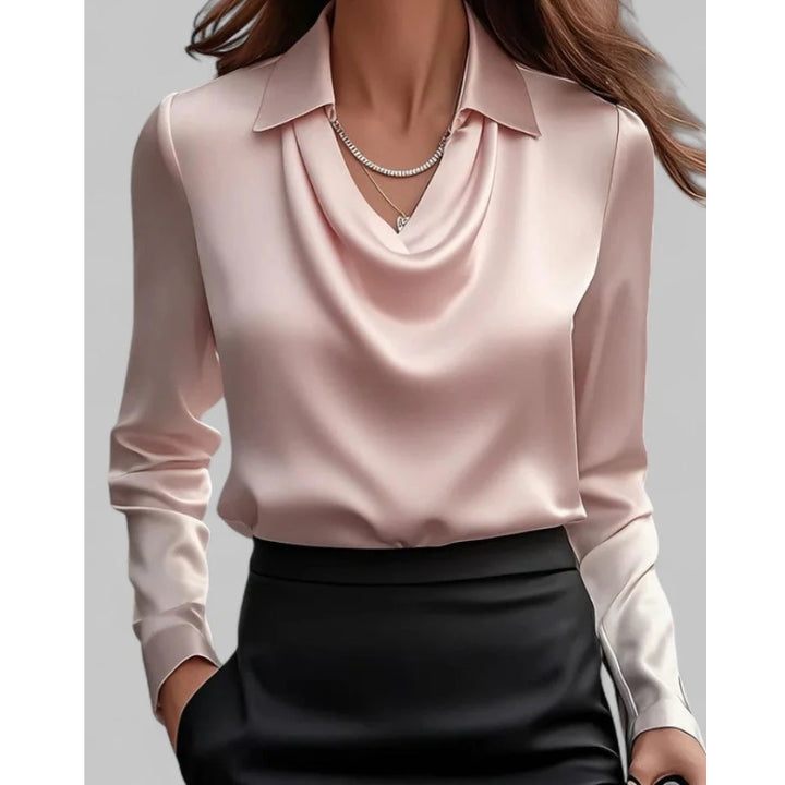 Blouse met waterval hals en kraag