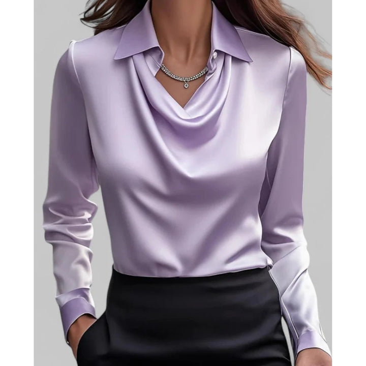 Blouse met waterval hals en kraag