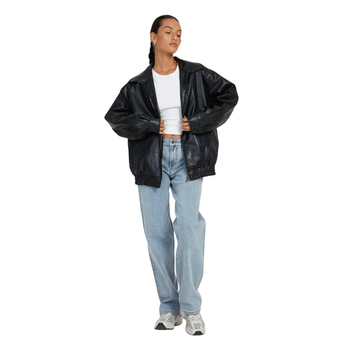 Bomberjack met ritssluiting en elastische zoom