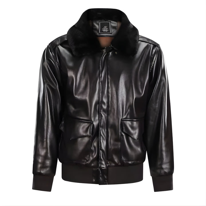 Bomberjack met ritssluiting en gevoerde kraag