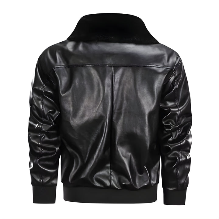 Bomberjack met ritssluiting en gevoerde kraag