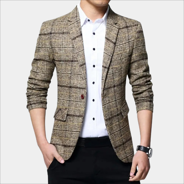 Casual geruite herenblazer