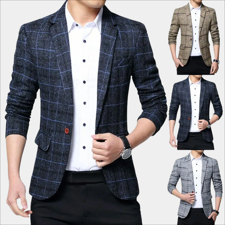 Casual geruite herenblazer