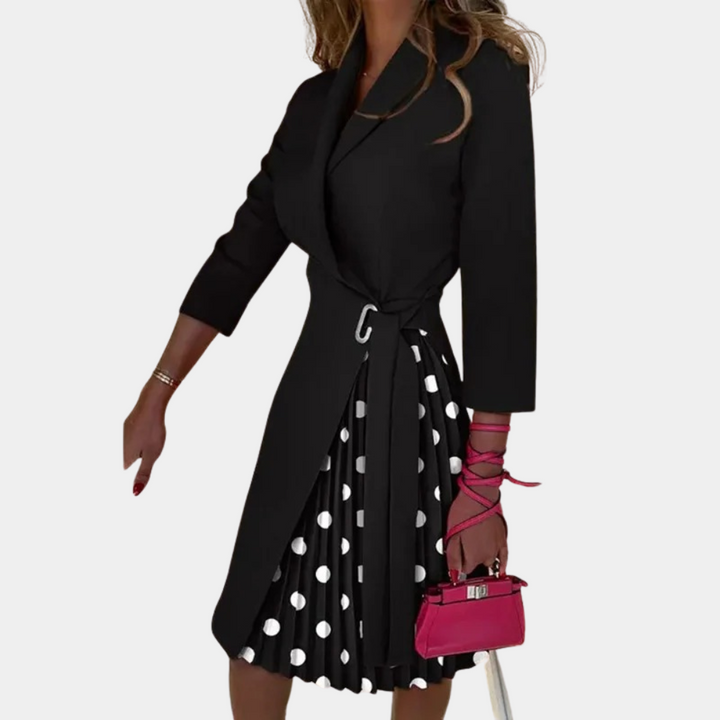 Elegante geplooide damesjurk