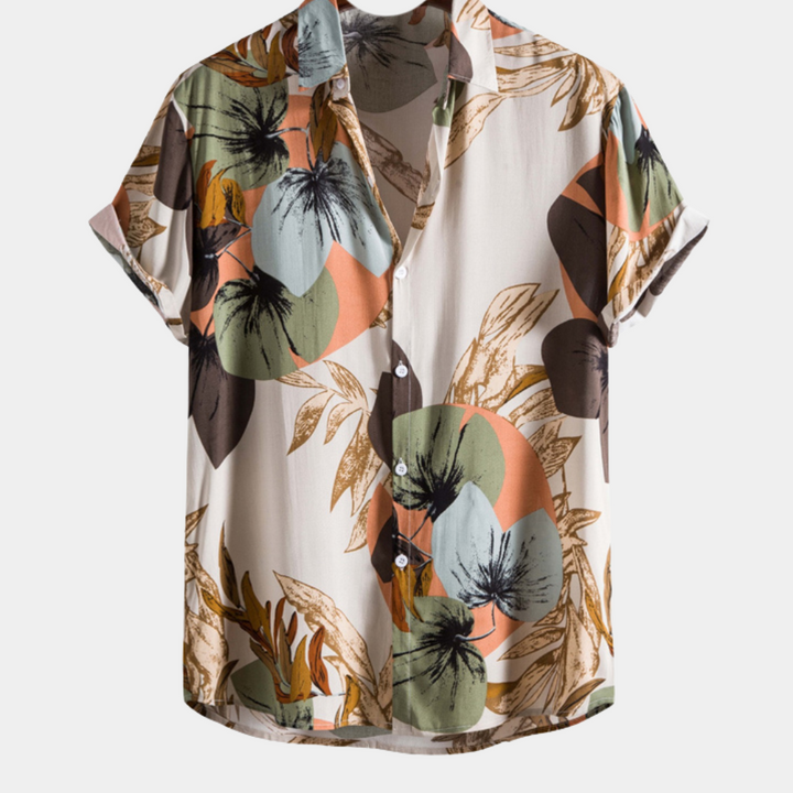 Herenshirt met tropische print