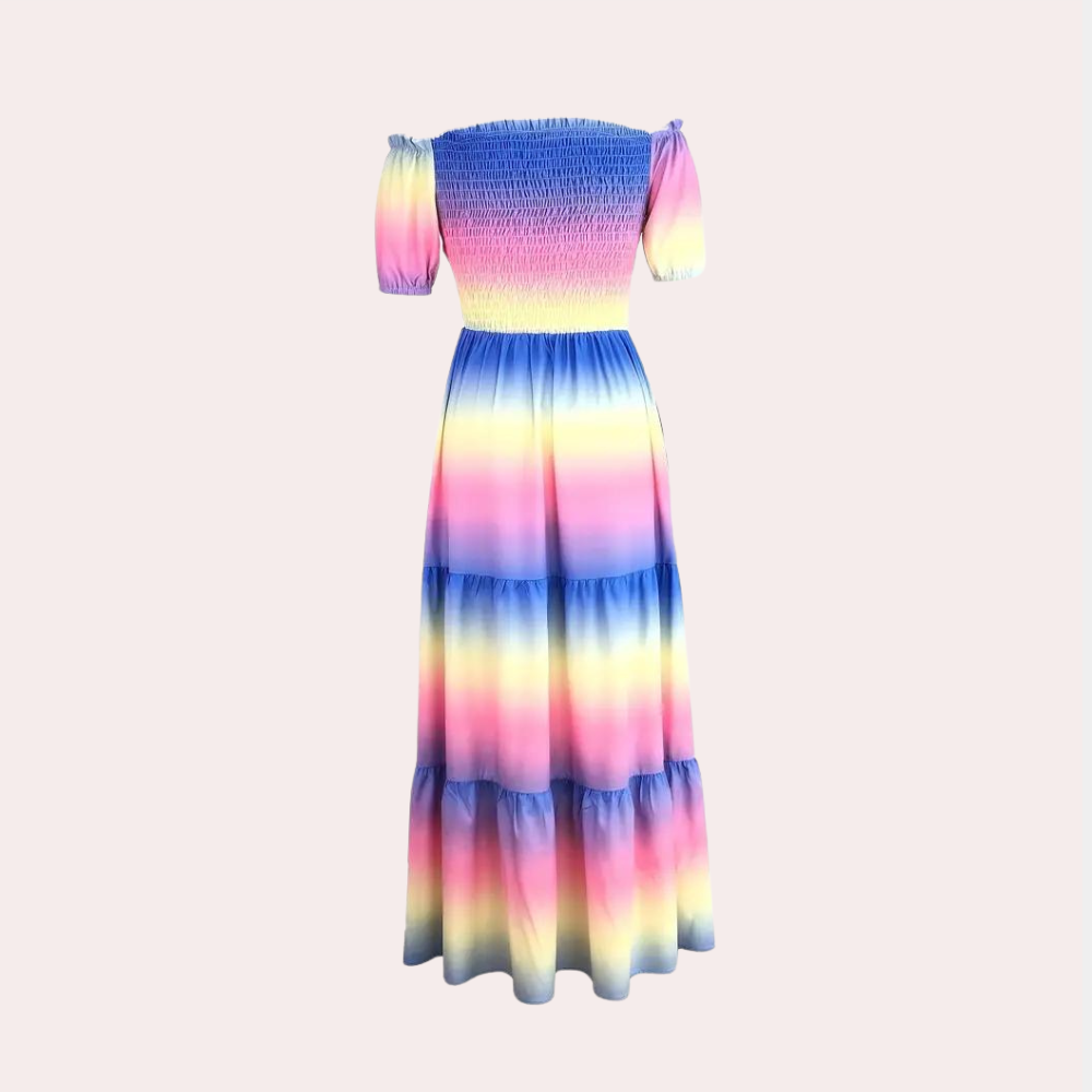 Off-shoulder gelaagde damesjurk