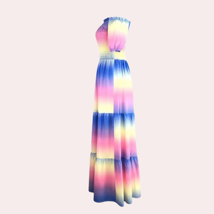 Off-shoulder gelaagde damesjurk