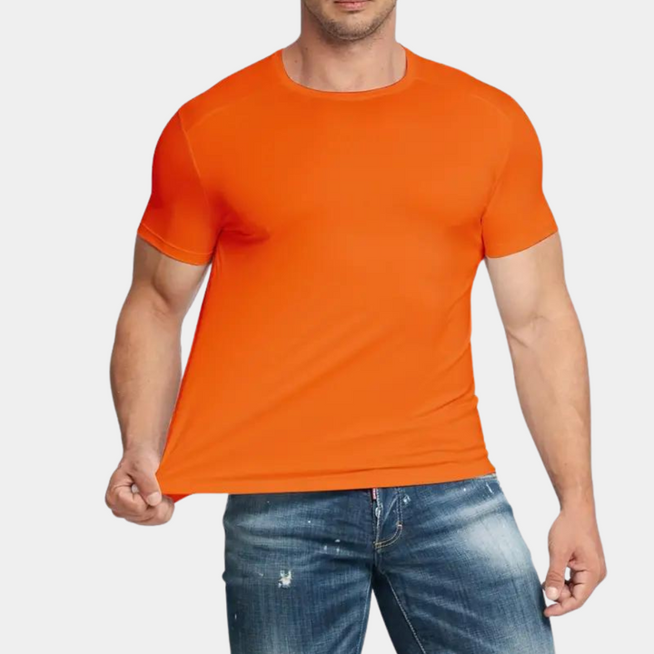 Heren T-shirt met ronde hals en casual pasvorm
