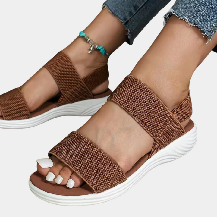 Dames platte sandalen met verstelbare band en comfortabele zool