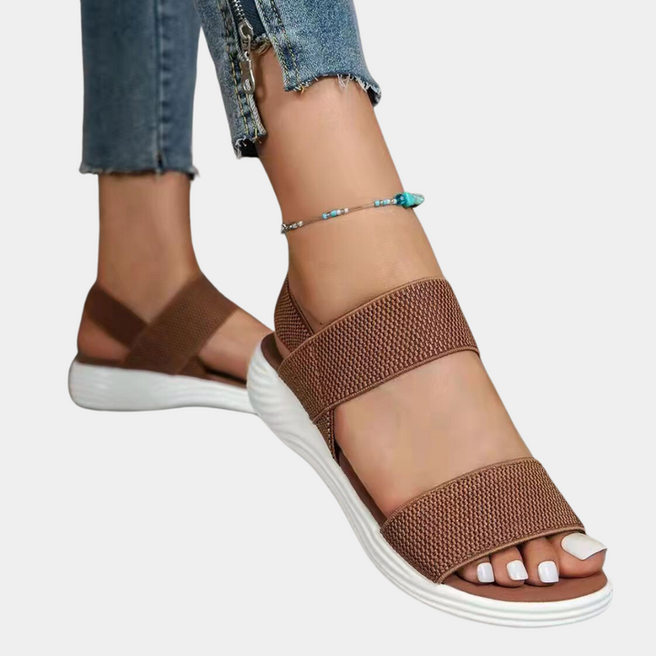 Dames platte sandalen met verstelbare band en comfortabele zool
