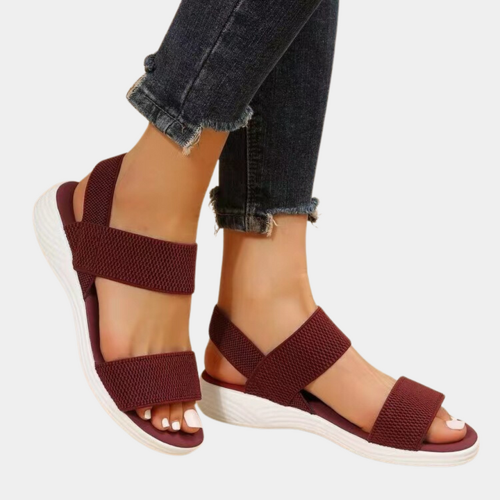 Dames platte sandalen met verstelbare band en comfortabele zool