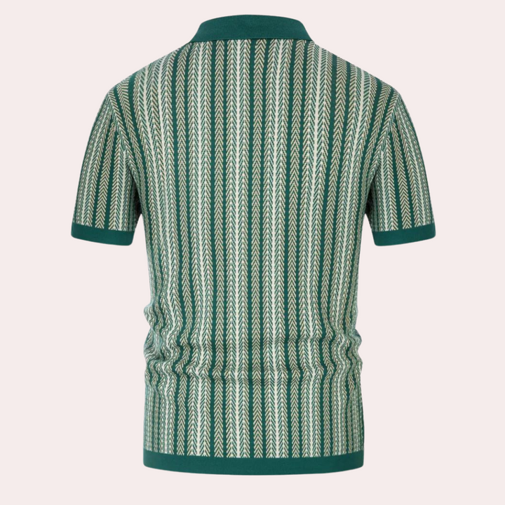 Kaspar - Slim fit gestreept gebreid overhemd