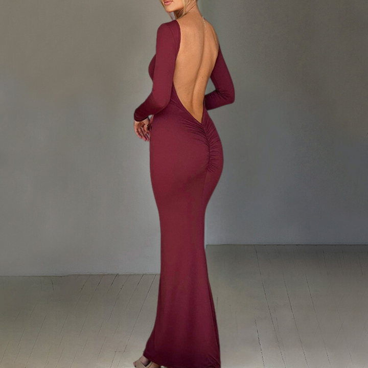 Faustina - Elegante dames maxi-jurk met open rug