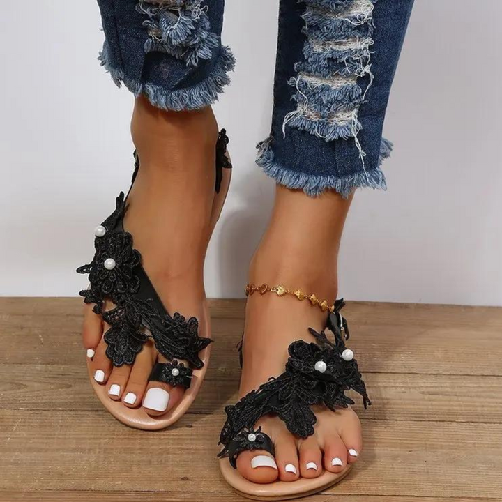 Calliope - Sandalen met kanten bloemmotief voor dames